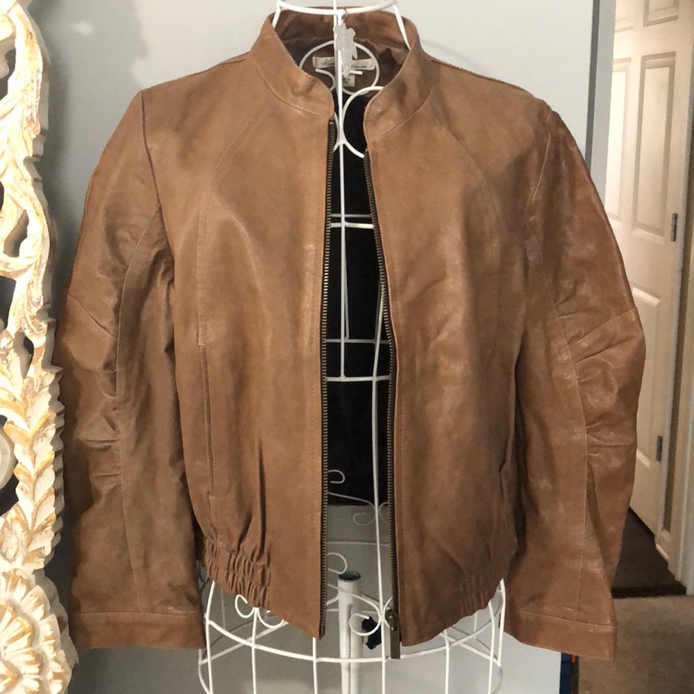 Brown leather jacket